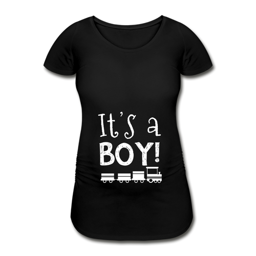 It`s a Boy Lokomotive Schwangerschafts-T-Shirt - Schwarz