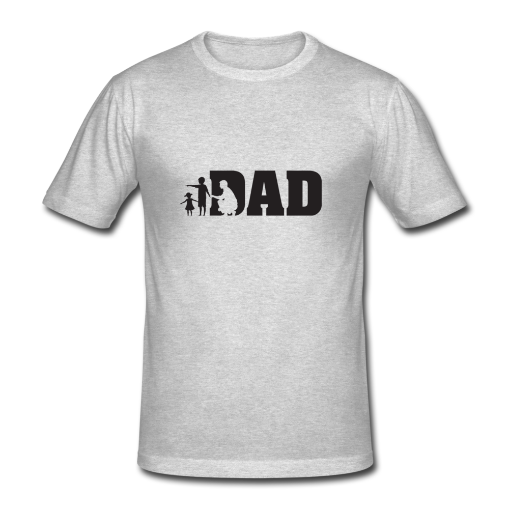Dad mit Kids T-Shirt - Grau meliert